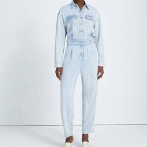 7 for all mankind - Denim Lustre Balloon Sleeve Jumpsuit